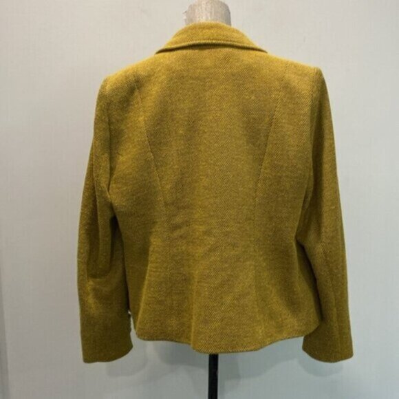 Laura Buttoned Jacket Yellow Blazer Size 16 - Picture 10 of 15